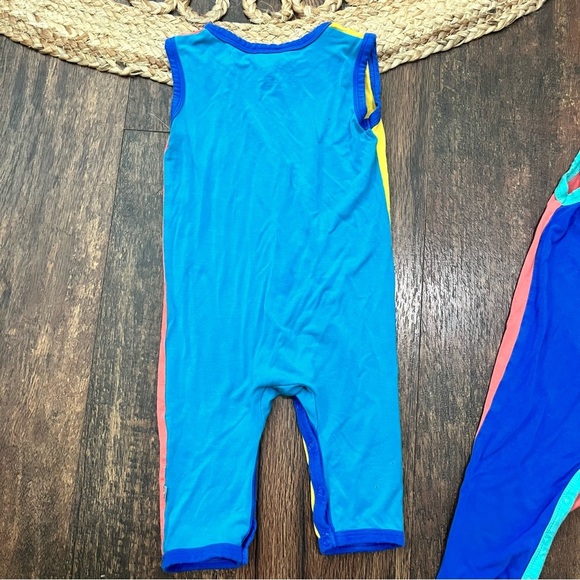 Kyte colorblock sleeveless shorts romper size 12-18 months *flaws - Picture 5 of 10